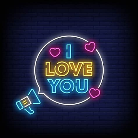 Premium Vector I Love You Neon Signs Style Text