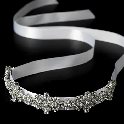 Vintage Crystal Bridal Ribbon Headband Elegant Bridal Hair Accessories