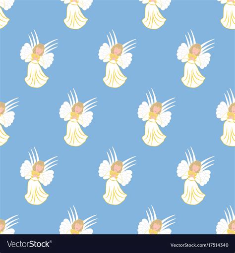 Angel Seamless Pattern Royalty Free Vector Image