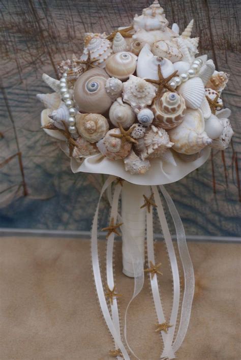 The wedding blog for the sophisticated bride. Starfish and Seashell Beach Wedding Bouquet | Etsy in 2020 ...