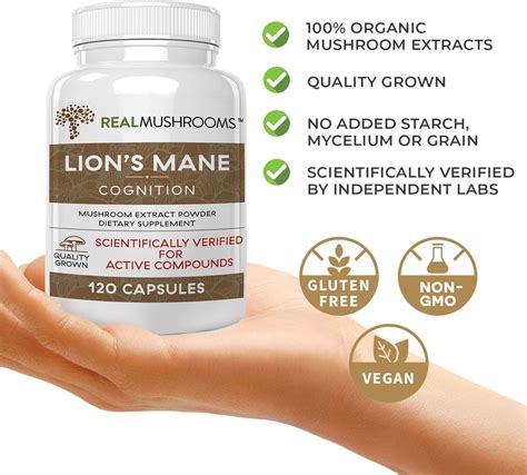real mushrooms lion s mane capsules organic lions mane mushroom extract for cognitive function