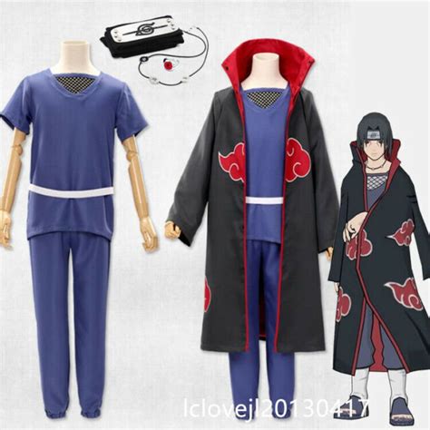 2021 Cosplay Anime Akatsuki Itachi Uchiha Deluxe Halloween Cloak Full Set Suit Ebay