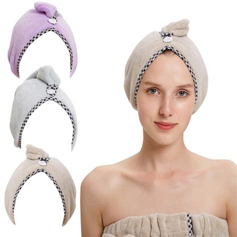 3 Packs Hair Towel Super Absorbent Hair Drying Towel Turban For Women