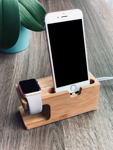 Iphone And Apple Watch Stand Personalized Phone And Watch Holder