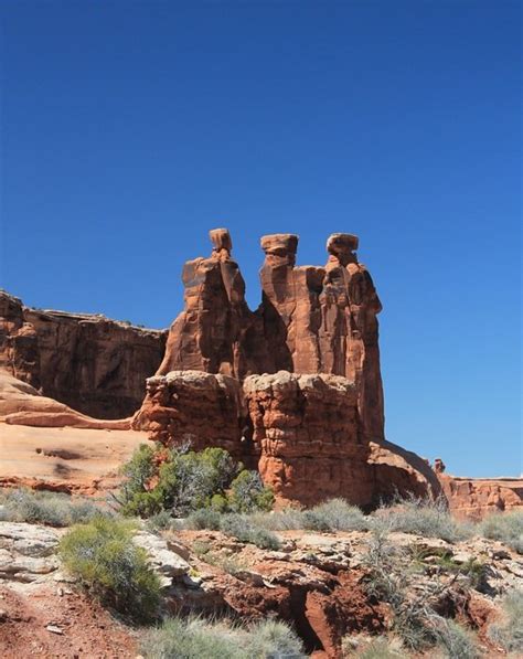 The Three Gossips Rock Formation In Arches National Park Usa Utah