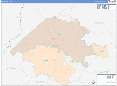 Wirt County Wv Wall Map Color Cast Style By Marketmaps