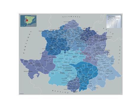 Mapa Municipios Caceres Vector World Maps