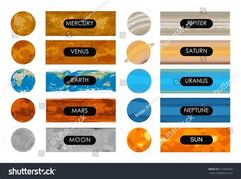 Vector Texture Planets Solar System Vector De Stock Libre De Regalías