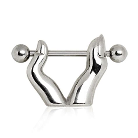 316l Surgical Steel Nipple Ring With Fingers Wildklass Jewelry