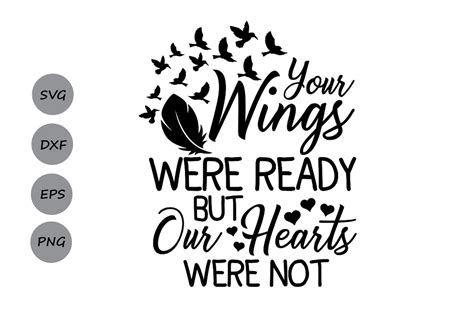 Your Wings Were Ready Memorial Svg Clip Art Download In Format Png Jpeg