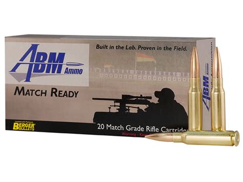 Abm Match Ready Target Ammo 308 Winchester 185 Grain Berger Match