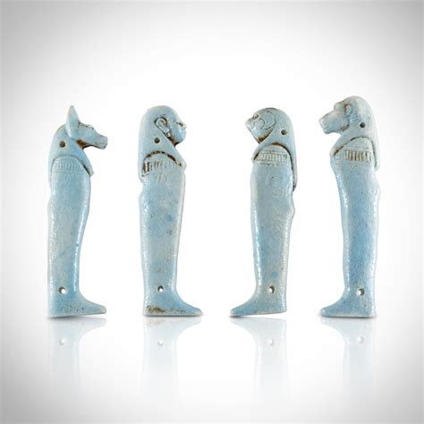 Sons Of Horus Ancient Egyptian Set Of 4 Faience Sons Of Horus Amulet