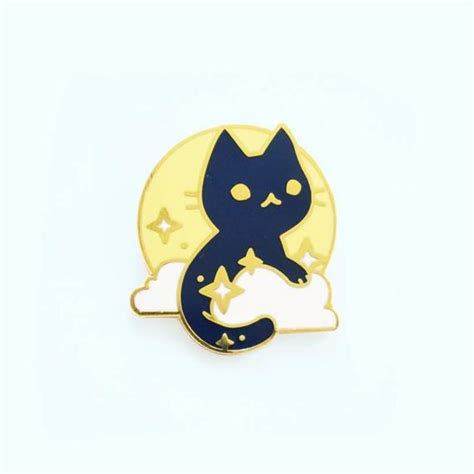 Moon Cat Enamel Pin Cat Pin Cute Pins Badge
