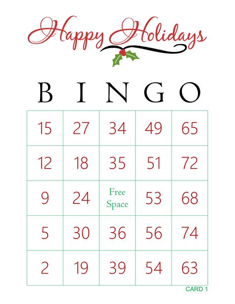 100 Happy Holidays Bingo Cards Pdf Download 1 Per Page Etsy