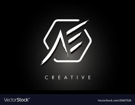 Ae A E Brushed Letter Logo Design With Creative Vector Image
