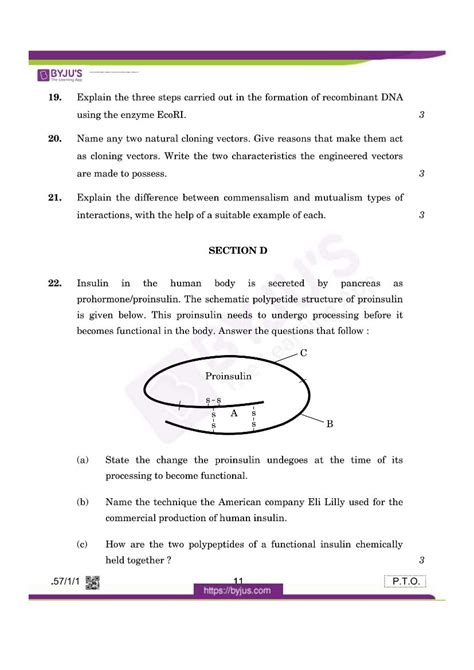 Cbse Class 12 Biology Question Papers 2020 With Answer Pdfs