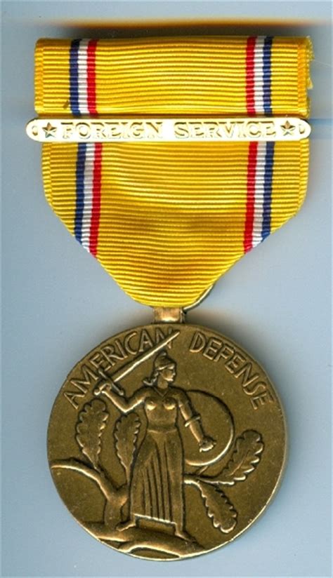 Wwii American Defense Medal And Foreign Service Bar Mint