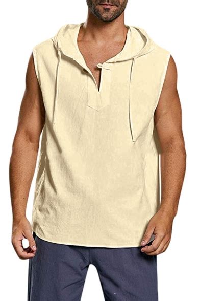 Makkrom Mens Slim Fit Sleeveless Button Henley T Shirt Athletic Tank