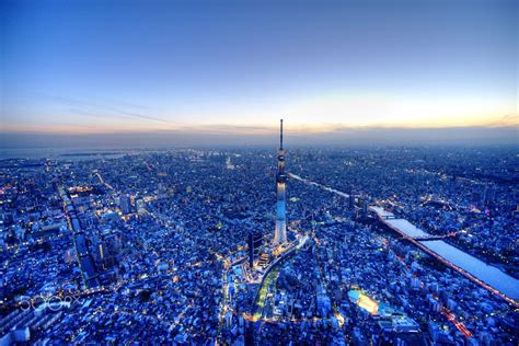 Tokyo Sky Tree Light Up Aerial Photography Tokyo Skytree Attractions