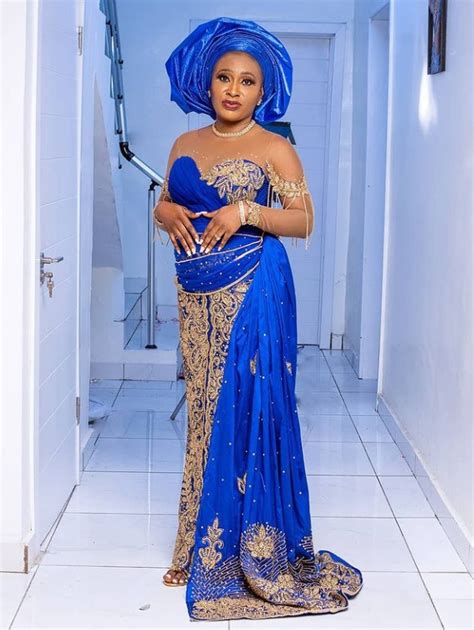 40 Fabulous And Fascinating Royal Blue Coloured Aso Ebi Styles