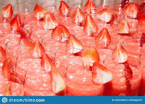 Many Glasses With Different Drinks On Buffet Table Stock Image Image Of Buffet Party 153312943