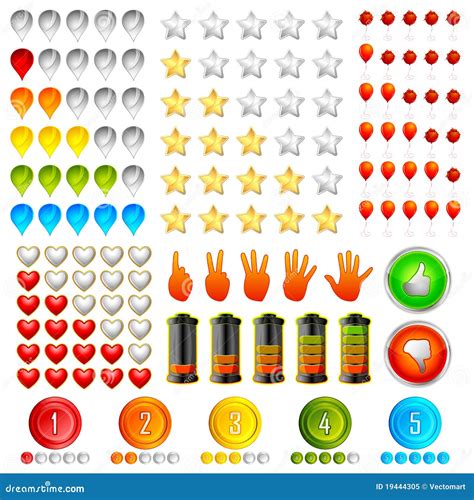 Set Of Rating Icon Stock Vector Illustration Of Number 19444305