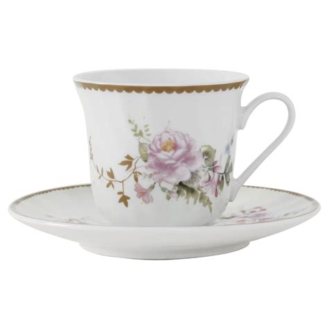 Timeless Rose Porcelain Tea Cup And Saucer Set Of 6