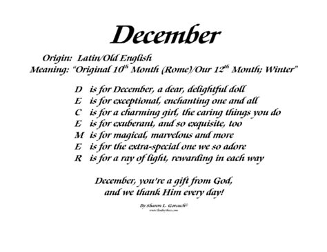 Meaning Of December Lindseyboo