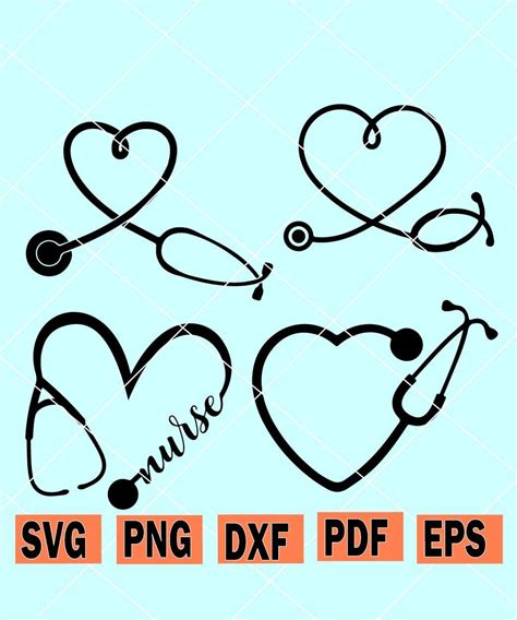 Heart Stethoscope Svg Heart Stethoscope Svg Bundle Stethoscope Heart Svg