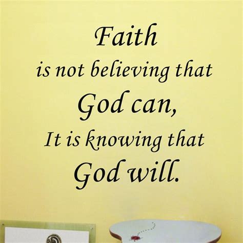 Amazon Hot Faith Is Knowing That God Will Vinyl Wall Art Quote Stickers