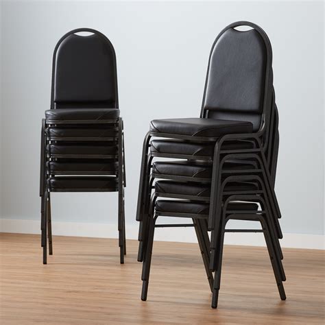 Lancaster Table And Seating Black Stackable Banquet Chair With 2 Padded