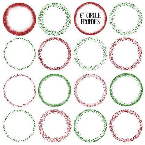 Christmas Glitter Frames And Borders Png Clipart Bundle By Shannon