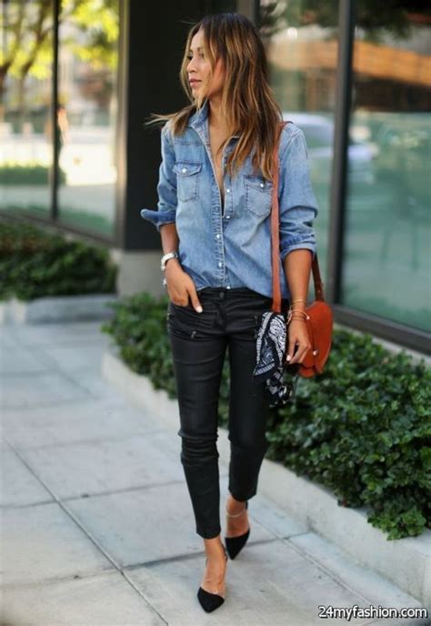 27 Fashion Tips On How To Wear A Denim Shirt 2019 2020 Chambray Outfit Chambray Shirt Outfits