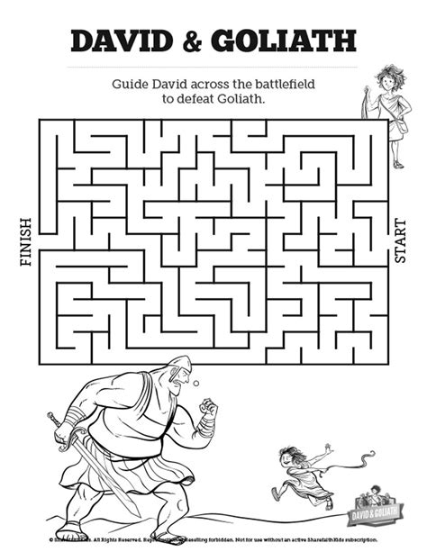 David And Goliath Bible Mazes Your Kids Will Get To Imagine A Small