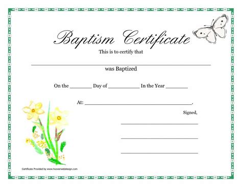 Printable Baptismal Certificate Printable World Holiday