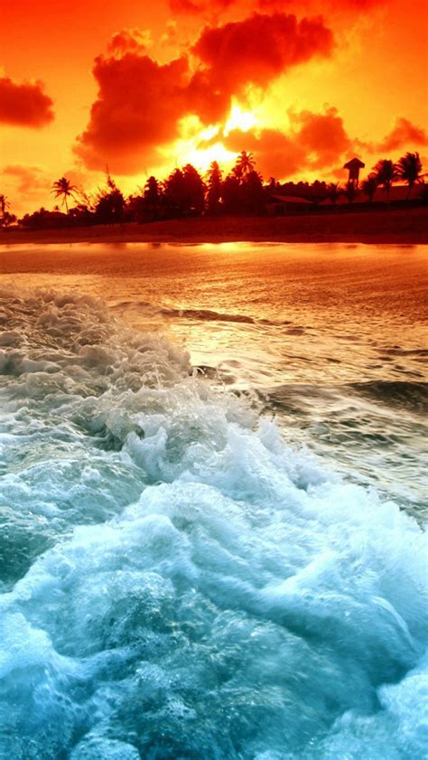 Free Download Ocean Beach Sunset Hd Iphone 5 Wallpapers Part Two
