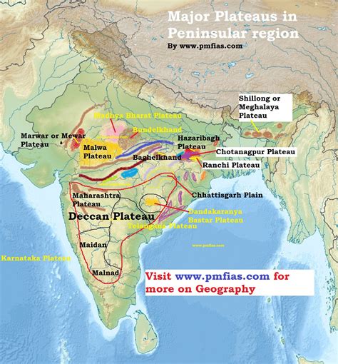 Peninsular Plateau Deccan Plateau Plateaus In The Peninsular Region