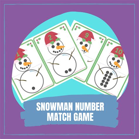 Snowman Number Matching Game Printable Nurtured Neurons