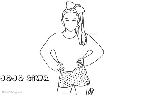 Download jojo siwa stickers for ios to dream crazy big with the official jojo siwa stickers imessage app. Jojo Siwa Coloring Pages Line Art Drawing by autumnarendelle - Free Printable Coloring Pages