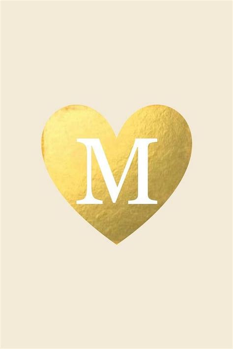 M Alphabet In Heart Wallpaper