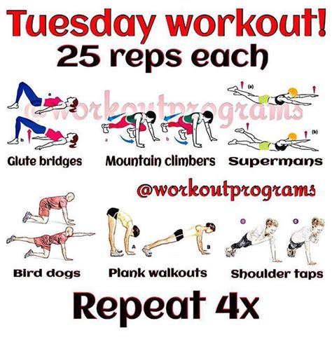 Tuesday Workout Programs Tuesday Workout Daily Home Workout