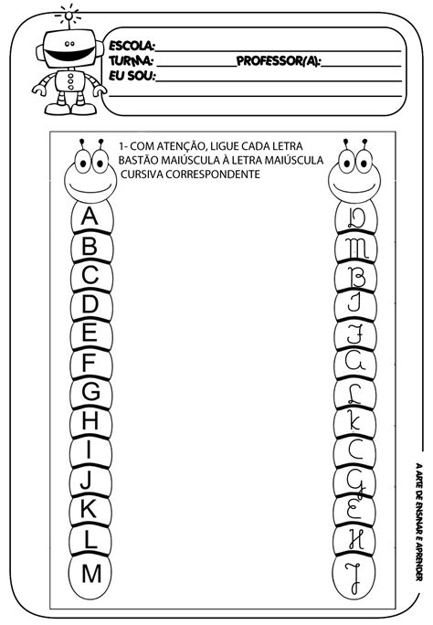 Atividade Pronta Alfabeto Bastão E Cursivo A Arte De Ensinar E Aprender