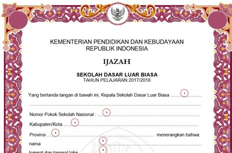 Juknis Pengisian Blangko Ijazah Tahun 2018 Administrasi Kurikulum 2013