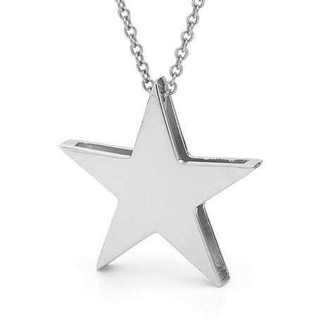 Sterling Silver Star Pendant On A Silver Cable Chain Star Etsy