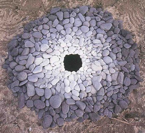 Andy Goldsworthy Pebbles Around A Hole Kinagashima Cho Japan 1987