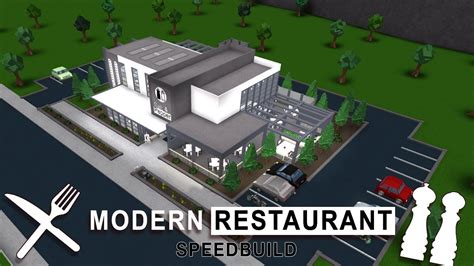 Roblox Bloxburg Modern Restaurant Speedbuild Youtube