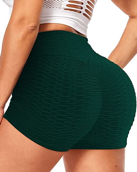 booty shorts for women high waist yoga shorts tummy control butt lift scrunch textured workout