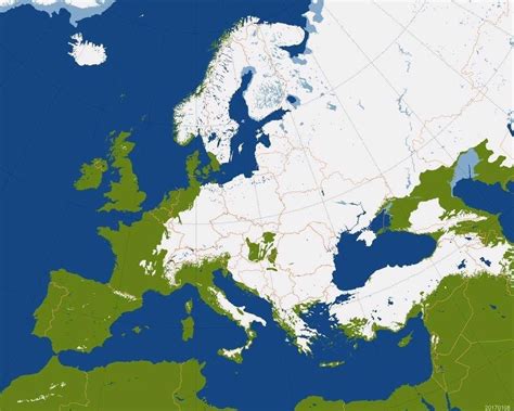Map Of The Surface Of Europe Covered By Snow After Polar Cold Wave