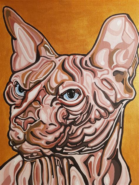 The Sphynx Cat Acrylic 29 X 42 Cm Rart