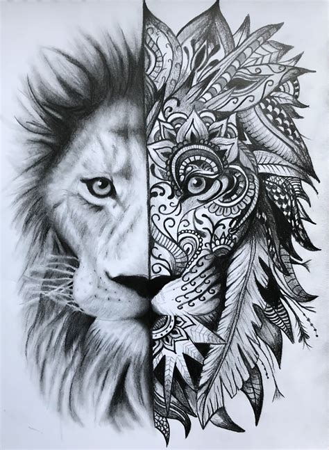 Mandala Lion Tattoo Geometric Lion Tattoo Wolf Tattoos Tatoos Lion
